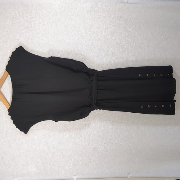 Guess Women's Little Black Dress W/ Gold Button Detail Size Small - Picture 6 of 12